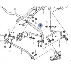 Durite entre pompe à eau vase d'expansion 